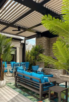 strx-pergolax-story-3 StruXure louvered pergola in an outdoor living setting.