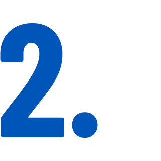 Blue number 2 with period on gray background