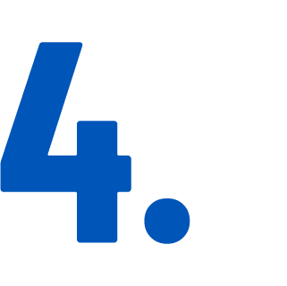 Blue number 4 with period on gray background