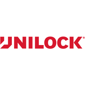 Unilock logo in red lettering