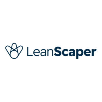 LeanScaper logo with stylized leaf icon