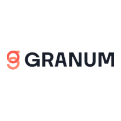 Granum logo with red emblem and navy text