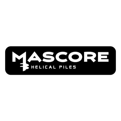 Mascore Helical Piles logo on black background