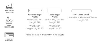 Deckorators Voyage Product Details: Enhanced traction, heat resistance, and 5 widths available.